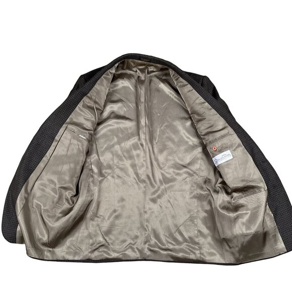 Vintage Oscar De La Renta 100% Wool Brown Three Button Sports Coat Size 42R - Picture 3 of 9